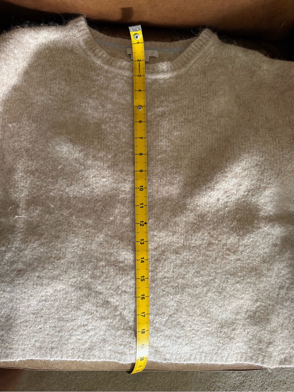 Boden Light Gray Crewneck Sweater with Pink & Blue Cuff Stripes - Picture 11 of 11